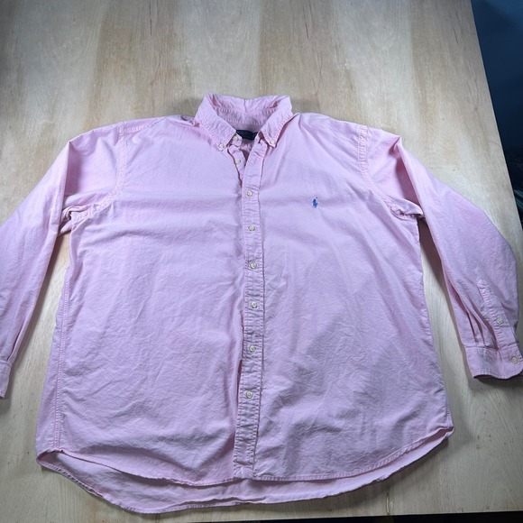 Polo Ralph Lauren Other - Polo Ralph Lauren Mens 2XB Big & Tall Pink Oxford Button Down Shirt Blue Pony